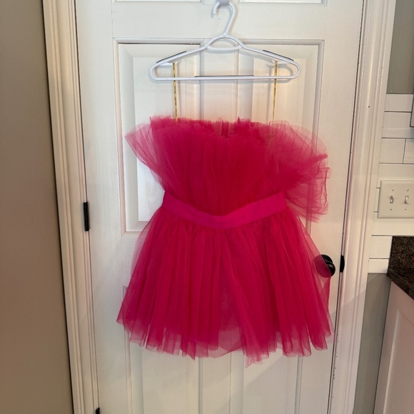 New! Bronx And Banco Anna Tulle Mini Dress Pink 45618 - Picture 6 of 12